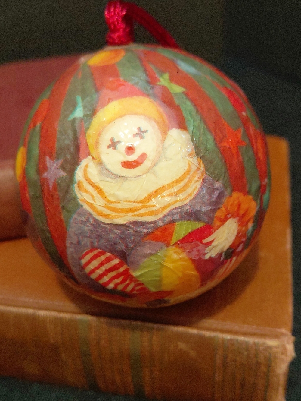 VINTAHE GISELA GRAHAM LTD Clown Paper Mache Ornament
